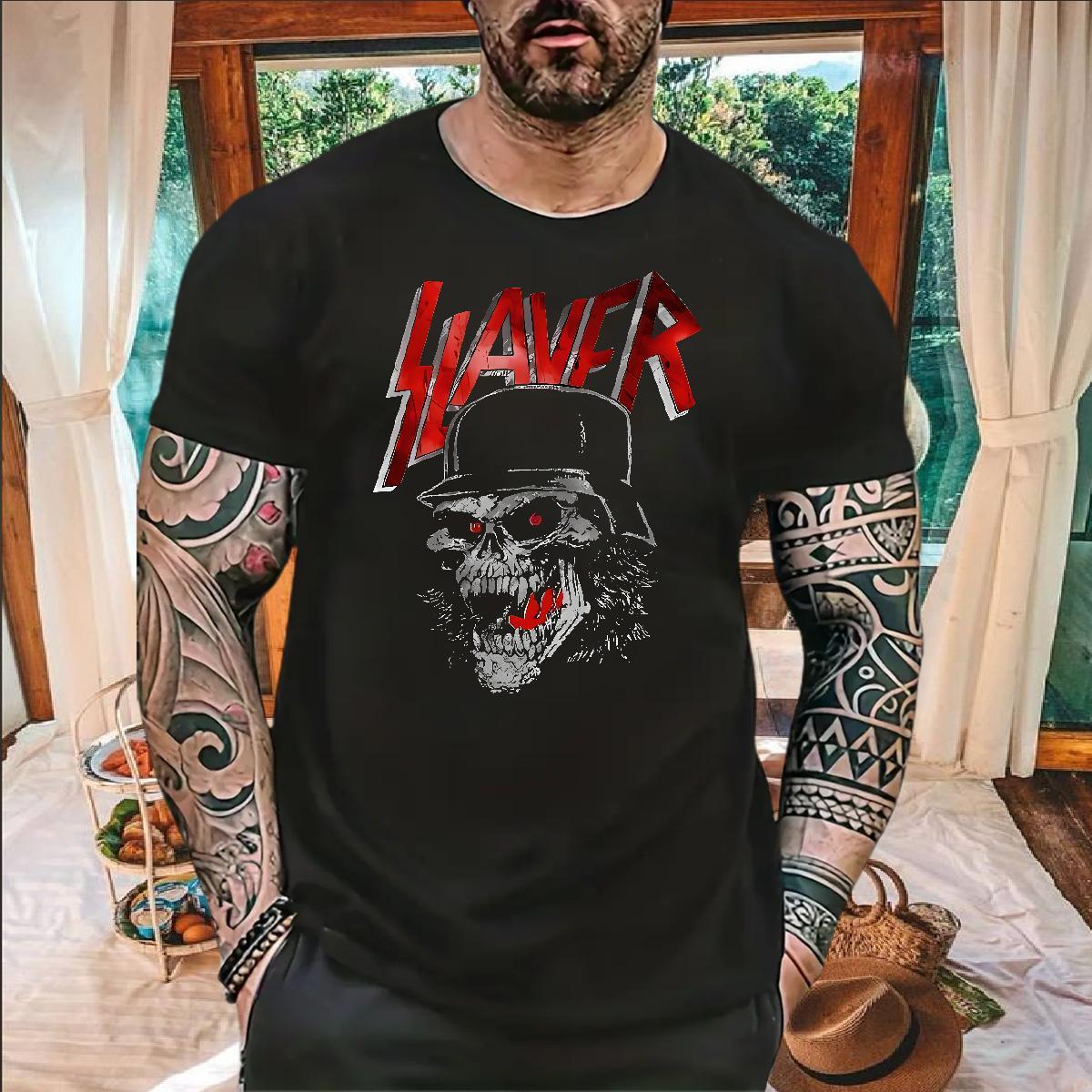Free Shipping skull Men Clothes T-Shirt 100% Cotton 230g Mens T Shirts DIY Casual Daily Wear Breathable Short Sleeve Loose Tops Tees