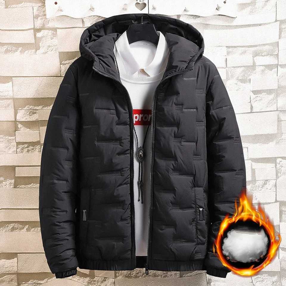 Puffer jacket Jacket Coat Winter Male Mens Outwear Polyester Puffer Quilted Padded Warm Zip Up Bubble Down Casual Hooded Fashion M240821