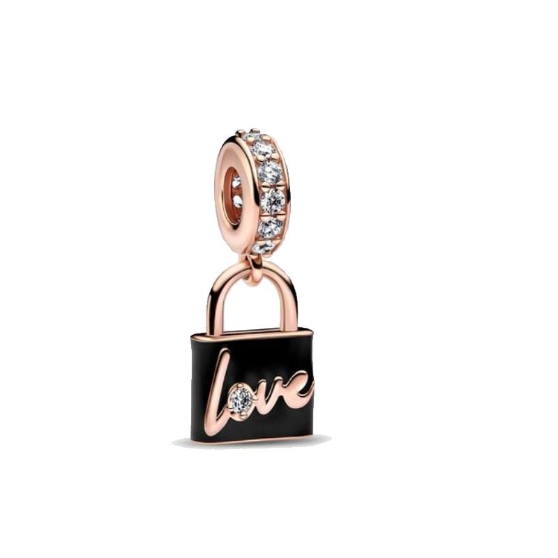 Engravable Heart Tag Mahjong Devil Heart Double Love Padlock Dangle Charms S925 Snake Bracelet Bangle Beads For Jewelry Making