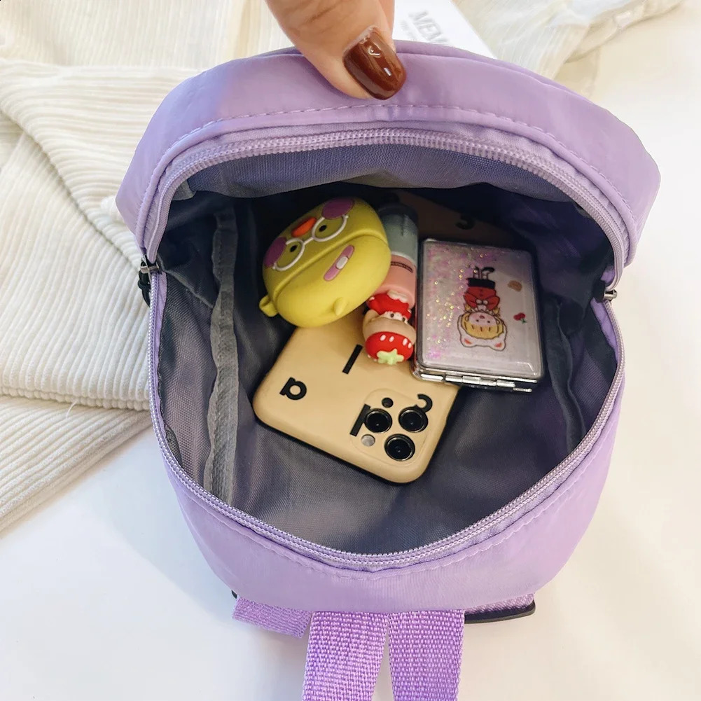 Nylon Backpack Preppy Mini School Bags for Cute Small Travel Women Backpack Waterproof Solid Casual Knapsack Rucksack 240820