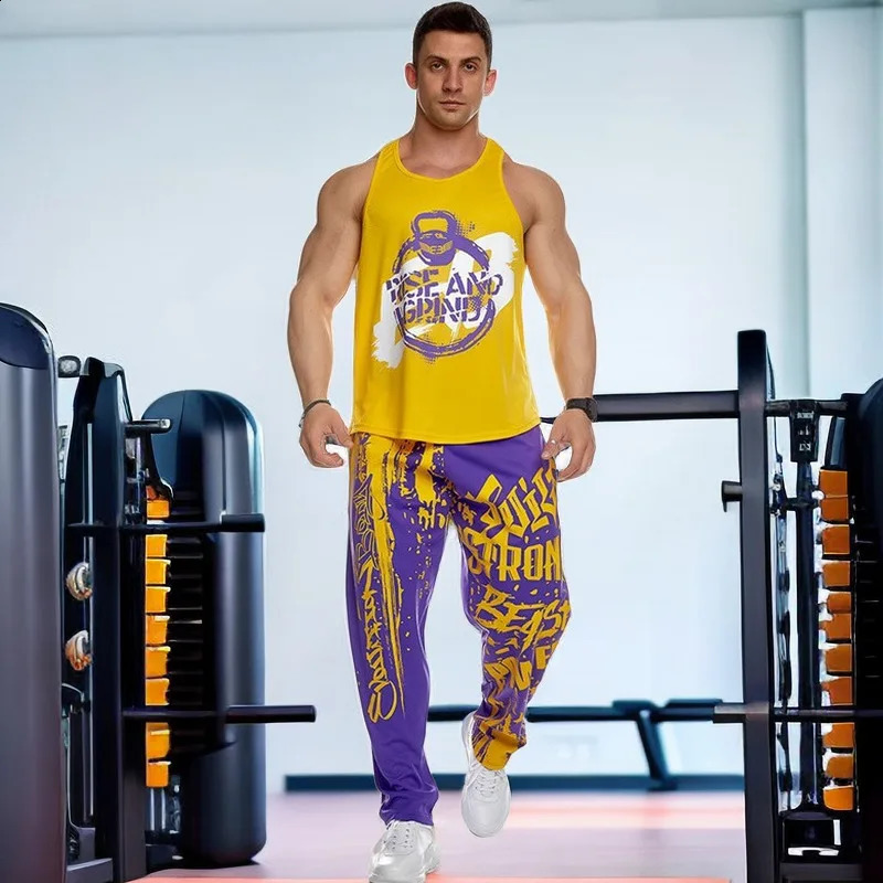 Mens quick drying mesh knitted sports pants lightweight and oversized clothing bottom for runners lace up dye printed casual mens 240821