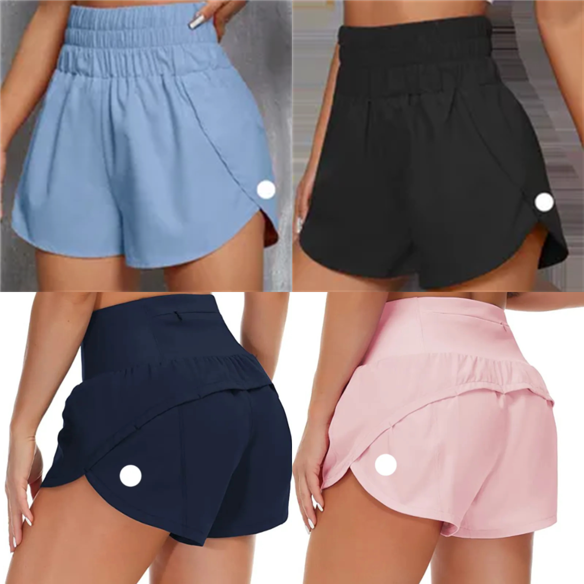 speed up highrise lined short waist sports shorts womens set quick drying loose running clothes back zipper pocket fiess yoga