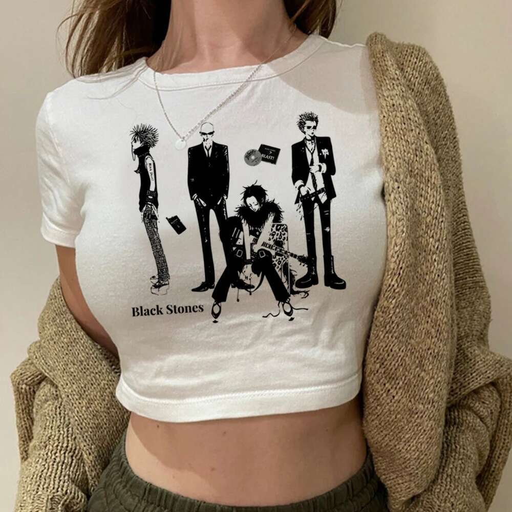 Summer Cropped Nana Anime Kawaii Cartoon T-shirt Women Haruku Aesthetic Corp Top Casual Tshirt Fashion Y2k Female T Shirt