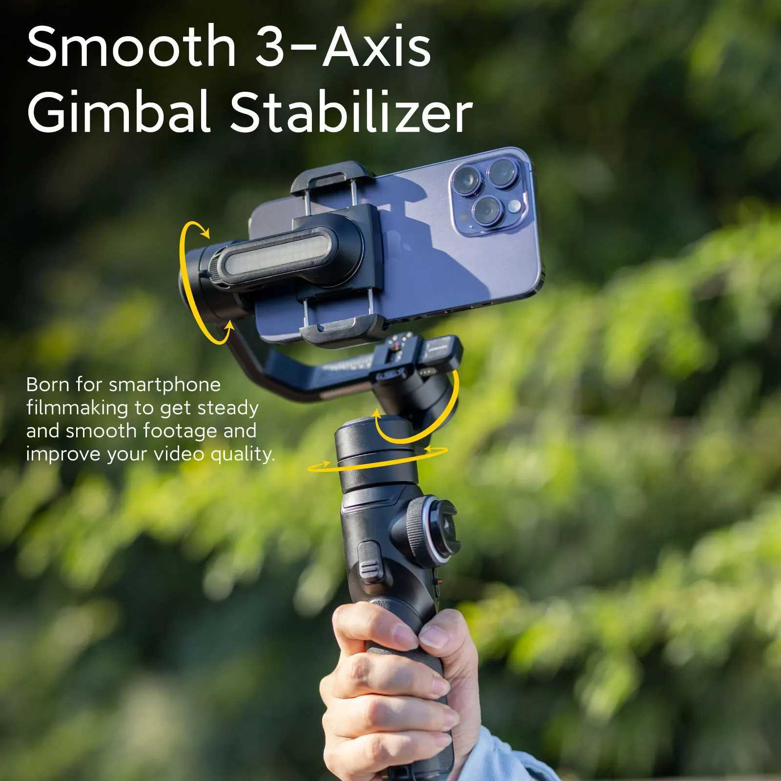 AOCHUAN Smart S2 3-Axis Intelligent Gimbal Stabilizer Built-in telescopic extension pole CL240821