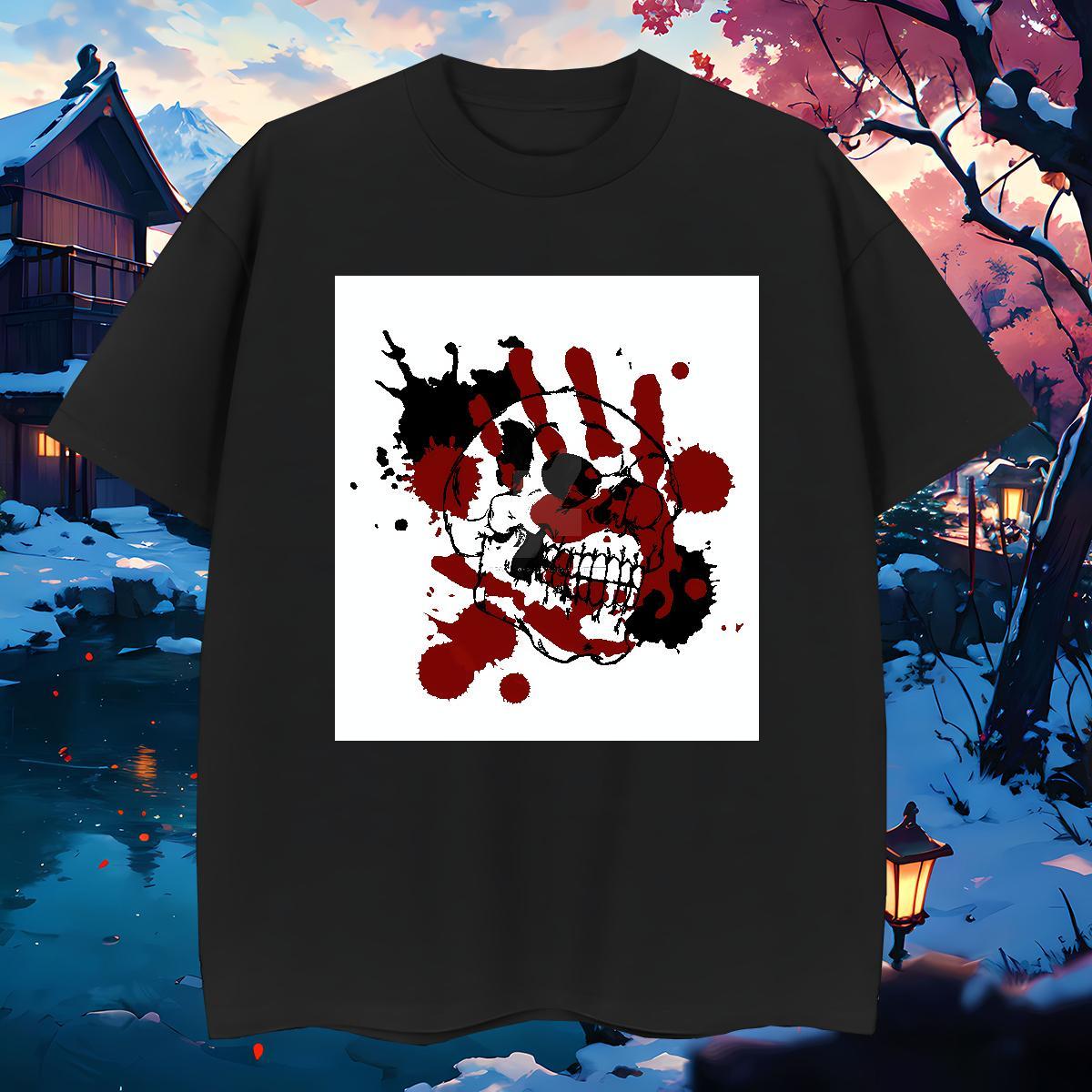 2024 New scary Men Tshirts 230g Cotton T-Shirts for Men Oversized 3XL 4XL Summer Casual Crew Neck Brand Tops