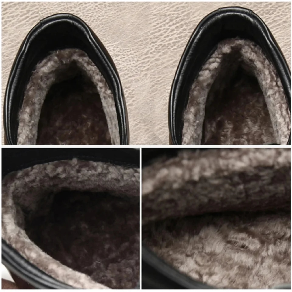 Fashionable genuine leather casual Chelsea boots high-quality handmade wear-resistant breathable top-level mens fur lined shoes 240821