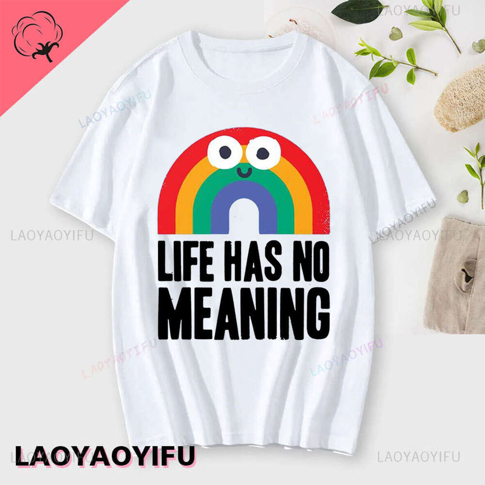 Fruit Funny Sarcastic Rainbows Printing T-shirt An Apple A Day You Die Anyway Cotton Tshirt Men Women Short-sleev Fashion Tees yway