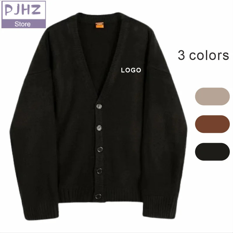 Fashion Knitting Cardigan Custom Print Thickened Cold Resistant Comfy Winter Buttons Solid Sweater Cardigan Knitwear 240821
