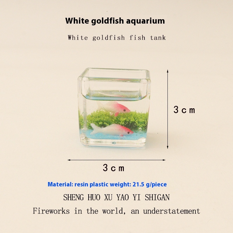 Miniature simulation ins square goldfish creative doll house model micro landscape fish tank DIY decoration ornament