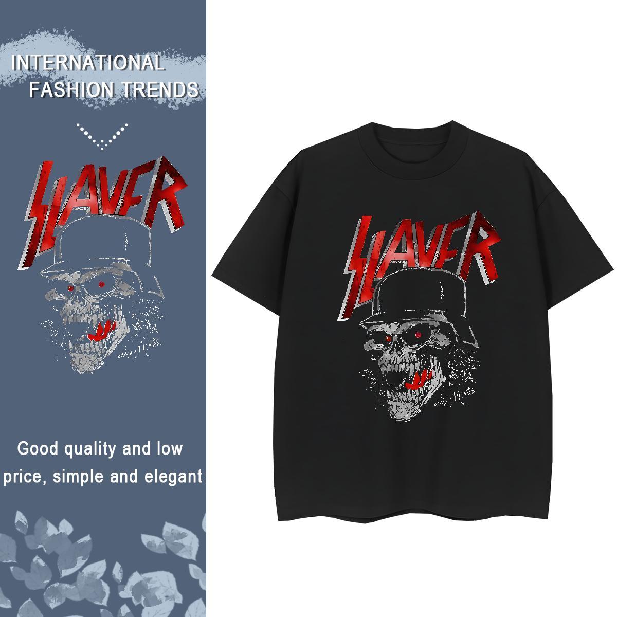 Fashion New skull Mens Tshirts 230g Cotton T Shirt For Man Anime Print Hip Hop Short Sleeve Soft TOP Quality Wear