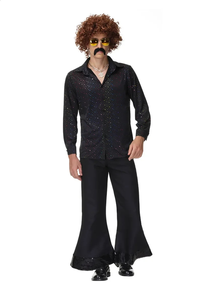 Halloween 70s disco couple costume cosplay costume retro 80s hippie costume men and women music festival party costume 240824 - view 3