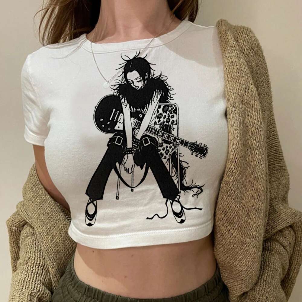 Summer Cropped Nana Anime Kawaii Cartoon T-shirt Women Haruku Aesthetic Corp Top Casual Tshirt Fashion Y2k Female T Shirt