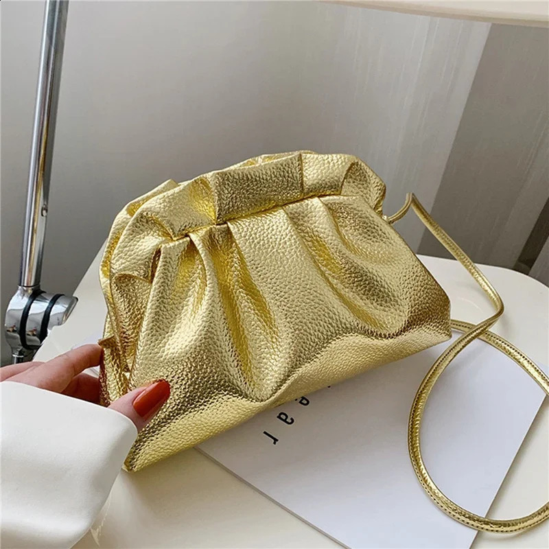 ious Gold Cloud Bag For Women Leather Hobos Retro Crossbody Small Phone n Clutch Clip Female Bolsa 240821