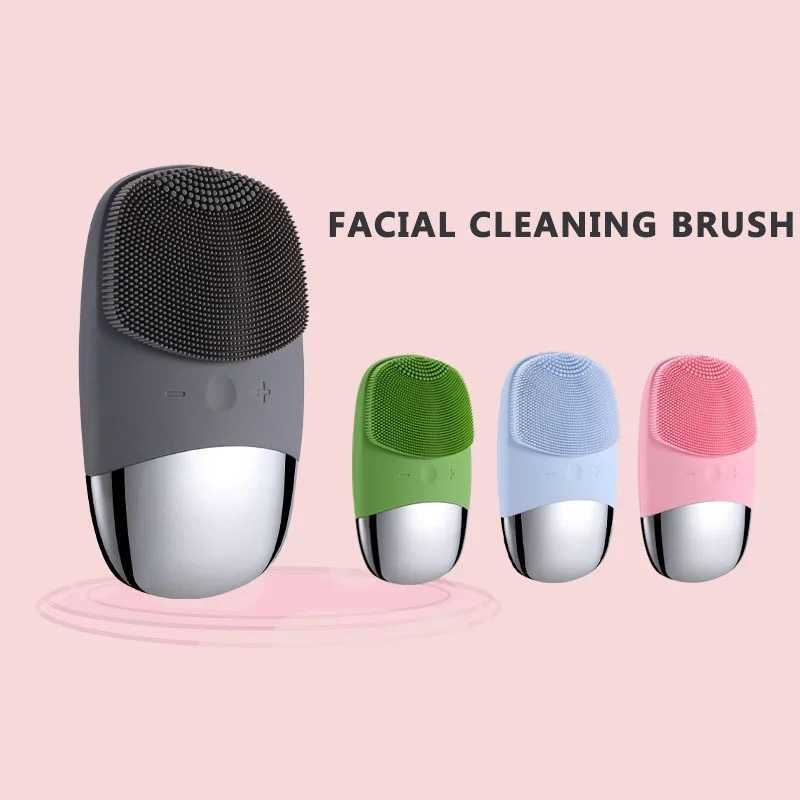 3in1 Silicone Facial Cleansing Brush Electric Face Clean Device Facial Massager Skin Cleaner Sonic Vibration Deep Pore Cleaning Y240821