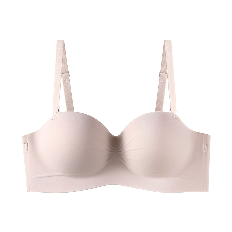 Strapless for female Xia, with small chest that gathers and highlights, a large upper support, sagging, steel ring, no marks, anti slip, invisible tex