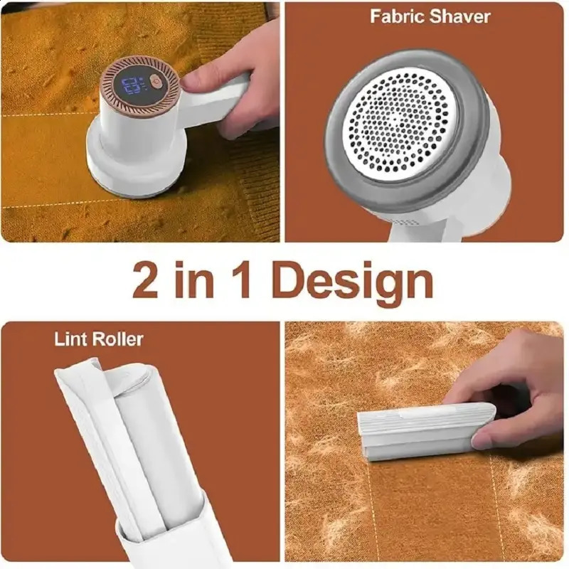 Electric Lint Remover Shaver with LED Digital Display Sweater Couch Fabric Pill Shaver for Sweater Couch Clothes Carpet 240820