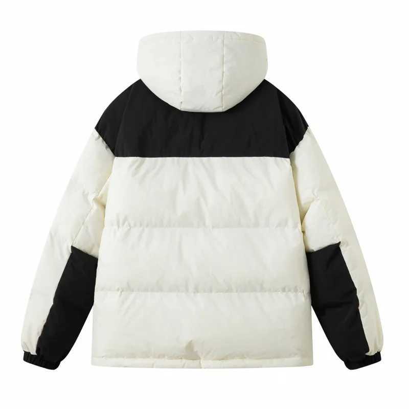 Puffer jacket Mens Parka Jacket Reflective Sticker Patchwork Heavyweight Quilted Puffer Coat With Hood Winter Resistant Ski Jacket For Men M240821