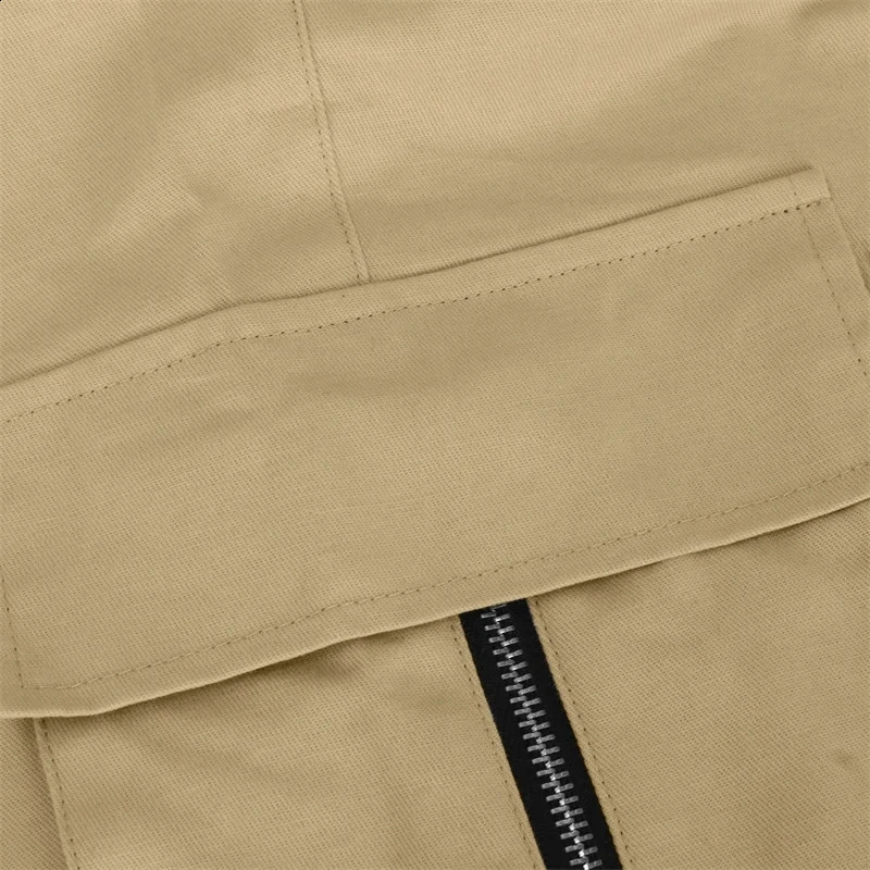 mens cargo pants sports multi pocket quick drying solid color Trouser casual street 240821