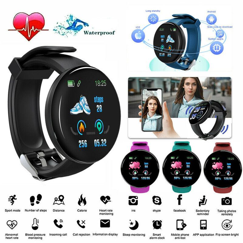 Men Women Smart Bluetooth Fiess Tracker With Blood Pressure Monitor Sports Watch free shipping