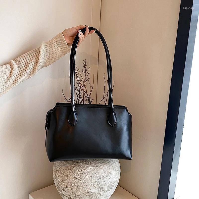 Shoulder Bags 2024 Pattern Advanced Retro Feel Large Capacity Women's Bag Soft Leather Solid Color Fashion Trends Underarm fc66