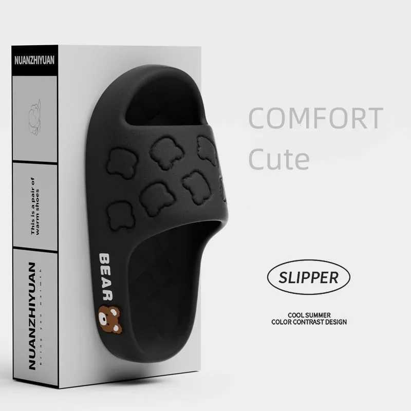Summer Slippers Couple Cute Cartoon Printing Soft Sole Indoor Sandals Women Men Non-slip Outdoor Beach Shoes for Female Male CL240806