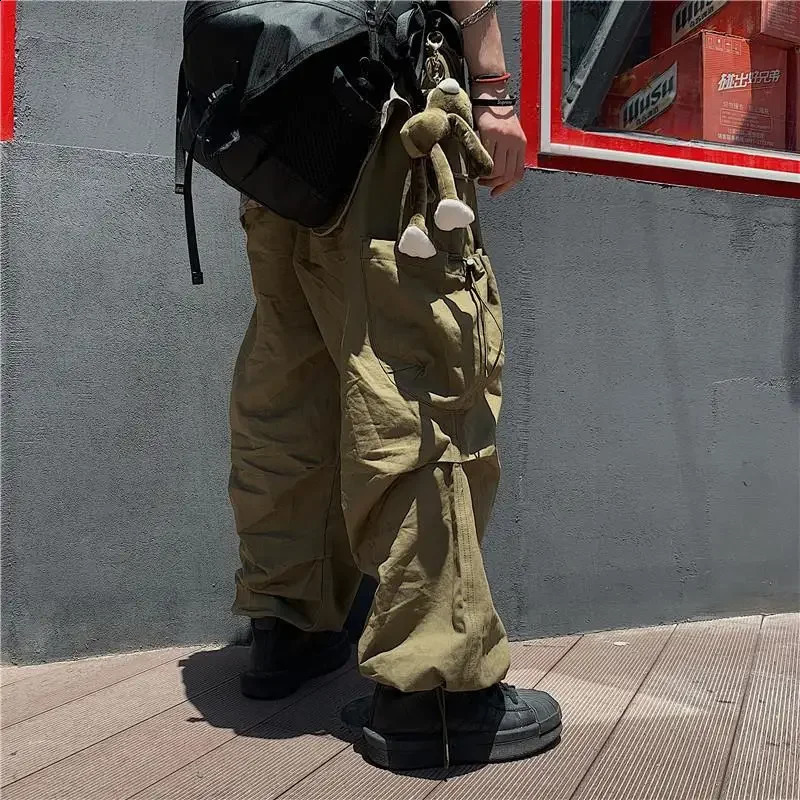 HOUZHOU Techwear Cargo Pants for Men Black Trousers Male Jogging Korean Casual Japanese Streetwear Hip Hop Safari Style Pocket 240821