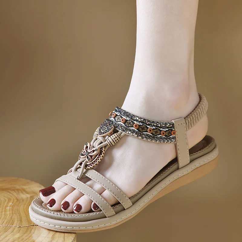 36-42 Shoes for Women Summer Fashion 2024 Bohemain Beach Flip Flops Soft Wedge Casual Comfortable Sandals Women Sandals CL240806