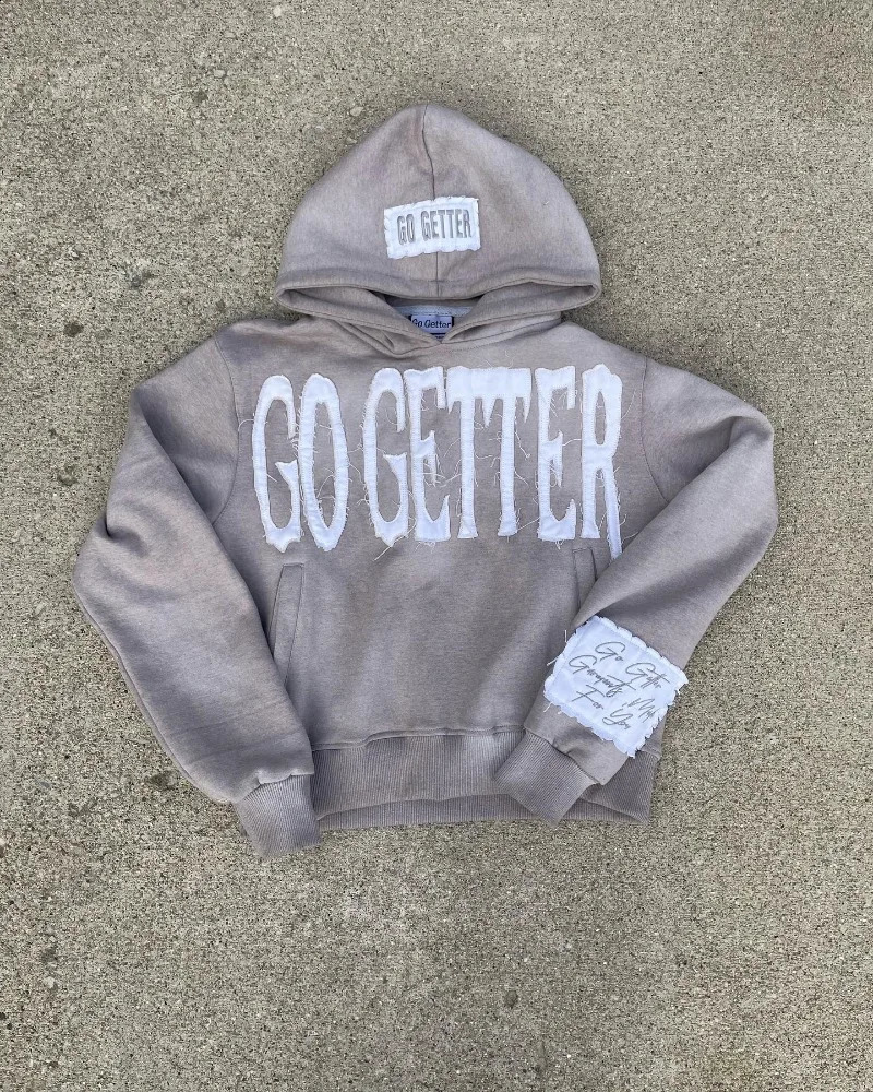 American Fashion Letter Patch Sweater Hoodies Women Y2K Harajuku Vintage Hip Hop Casual Joker Sports Hooded Sweater Couple 240809