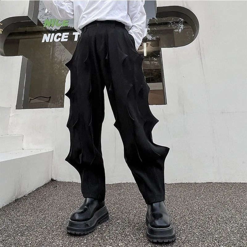 IEFB Pleated Male Niche Desgin Harem Pants Mens Soild Color Casual Chic Trousers Korean Fashion Spring Stylish 9A7863 240820