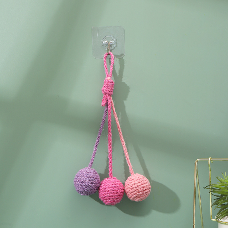 New Sisal Cat Scratch Ball Scratching and Biting Sound Interactive Amusement Hanging Pet Toy