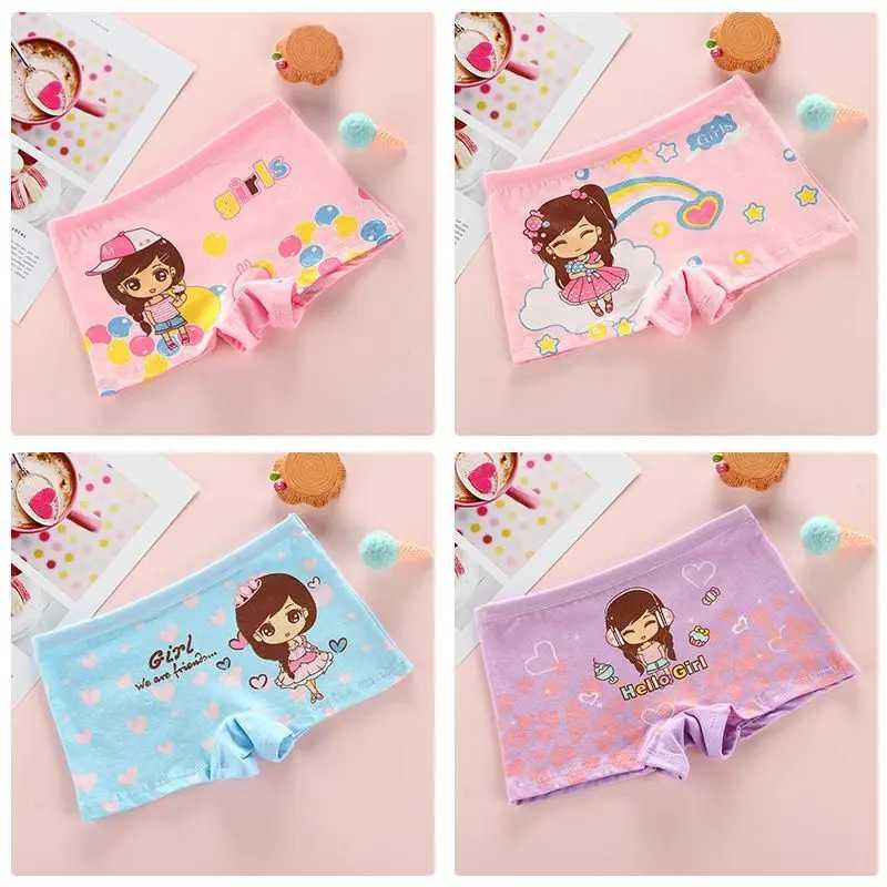 4 Pcs/Lot Children Girls Underwear Kids Boxer Briefs Child Soft Cotton Girls Panties Breathable 2-10Y Y240821