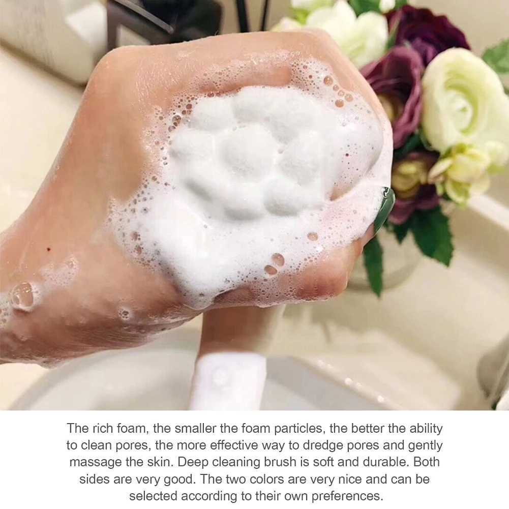 Electric Facial Cleansing Massage Brush Double Side Silicone Face Pore Cleanser Massage Skin Scrubber Blackhead Removal Y240821