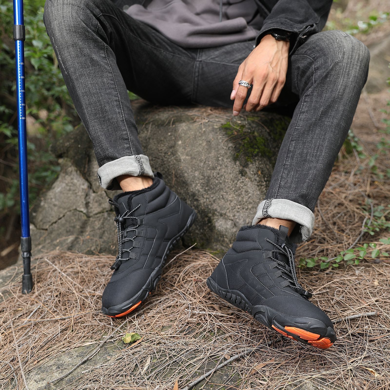 Ddmysports Outdoor Winter Velvet Waterproof Five Finger Snow Boots Warm And Comfortable For Couples High Top Casual Cotton Shoes OUTDOOR