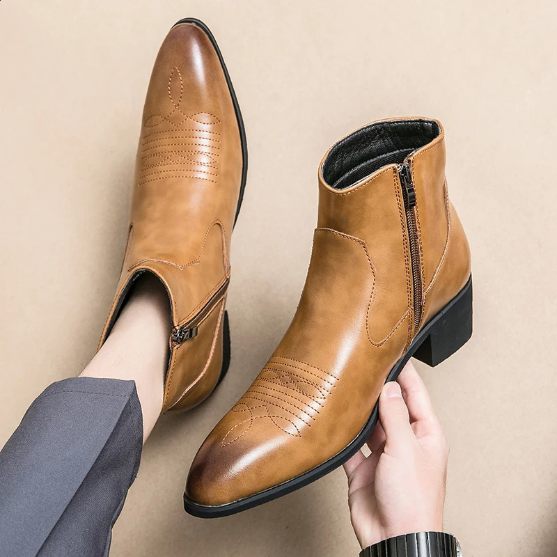 Mens retro British style Chelsea boots 240821