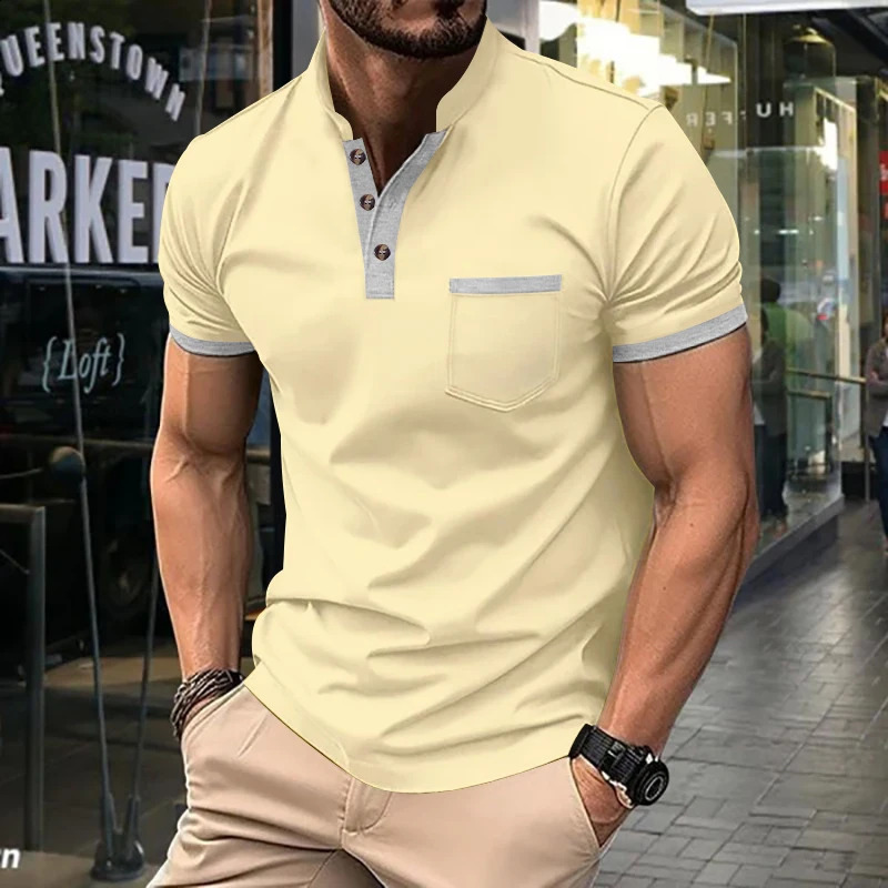 2024 Summer Men Short Sleeved Polo Shirt Casual Solid Color T-shirt Mens Breathable Shirt For Men Modern Stylish Clothing S-3XL 240821
