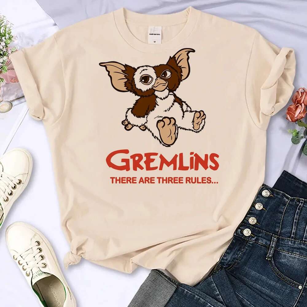 Anime Grems Streetwear Comic T Shirt Female Clothes Short Sleeved 2024 Summer Women Lady T-shirts -shirts