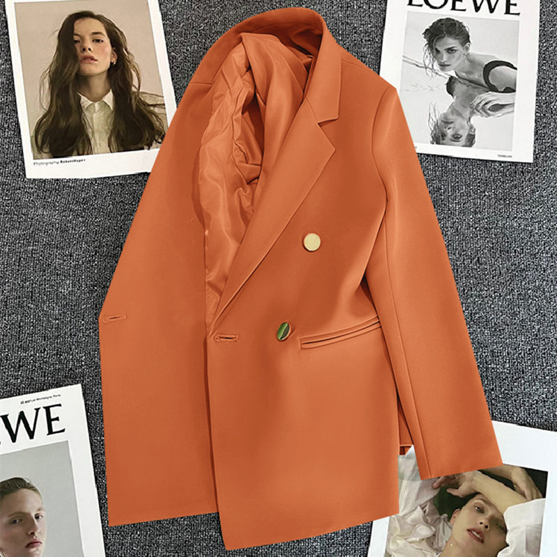 Orange jacket for women spring and autumn 2024, new Korean style high-end style, trendy suit in 22 colors