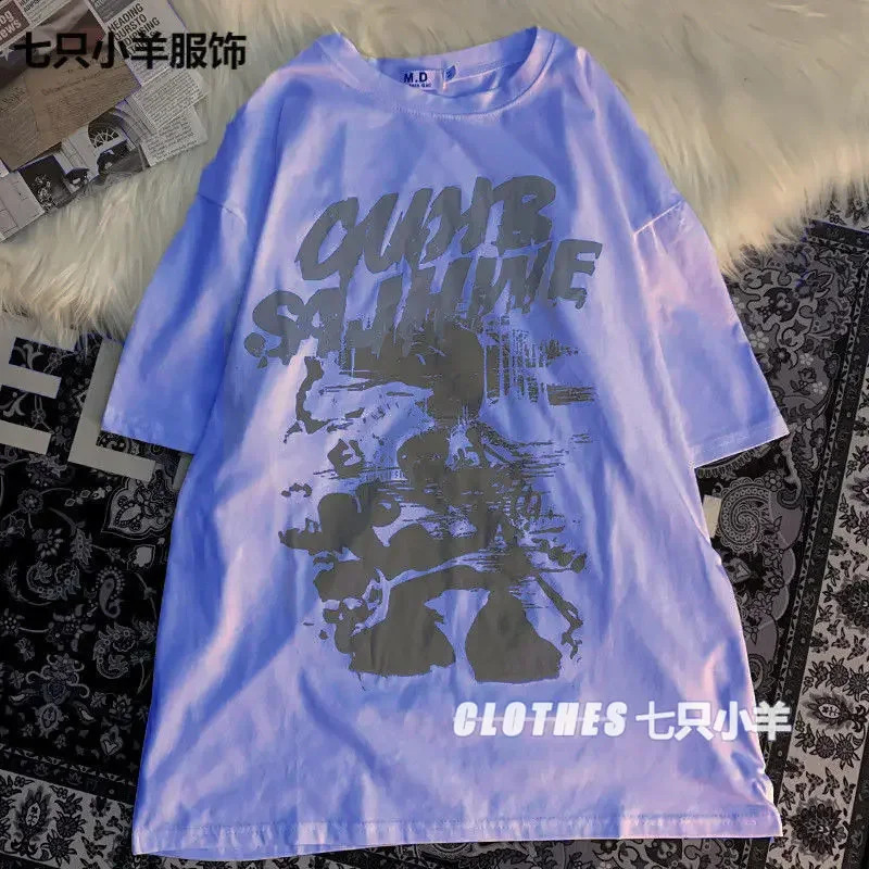 Mens oversized anime printed womens Tshirt plus size street Harajuku fashion funny graphic 100 cotton 240821