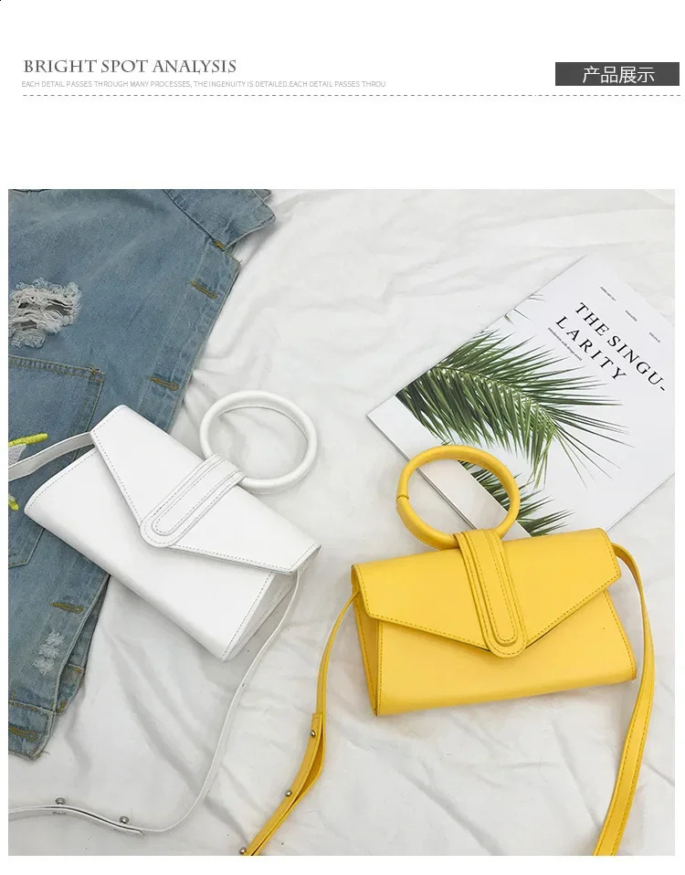 Small Handbag Retro PU Leather Shoulder Bags for Women Bag Yellow Orange Candy Color Female Mini Crossbody Handbags 240821
