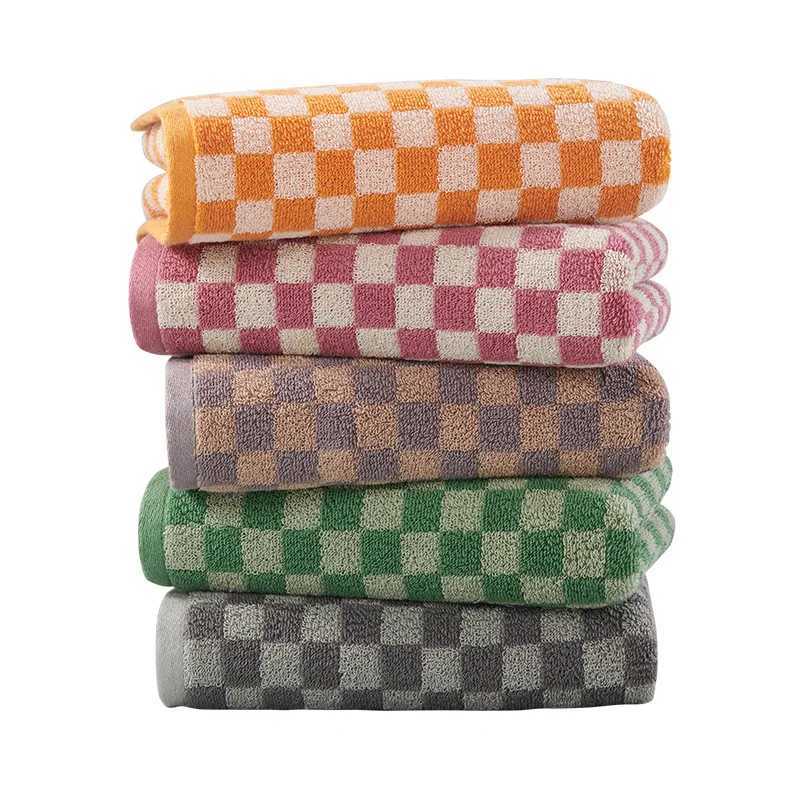 Plaid Towels Set Cotton Yarn-dyed Jacquard Face Towel Absorbent Soft Bath Towel for Home Hotel Bathroom Towel M240820