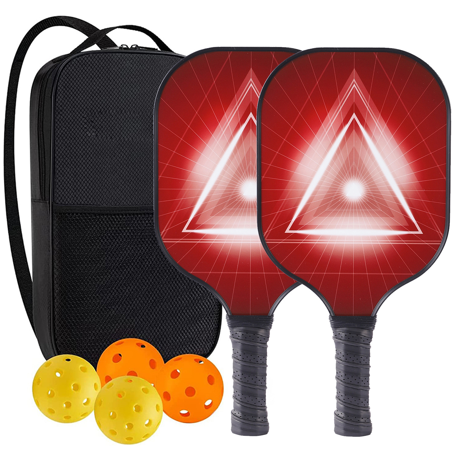 High-Performance Fiberglass Pickleball Paddle for Competitive Outdoors Games 2 Paddle & 4 ball & 1 bag 9933-9934