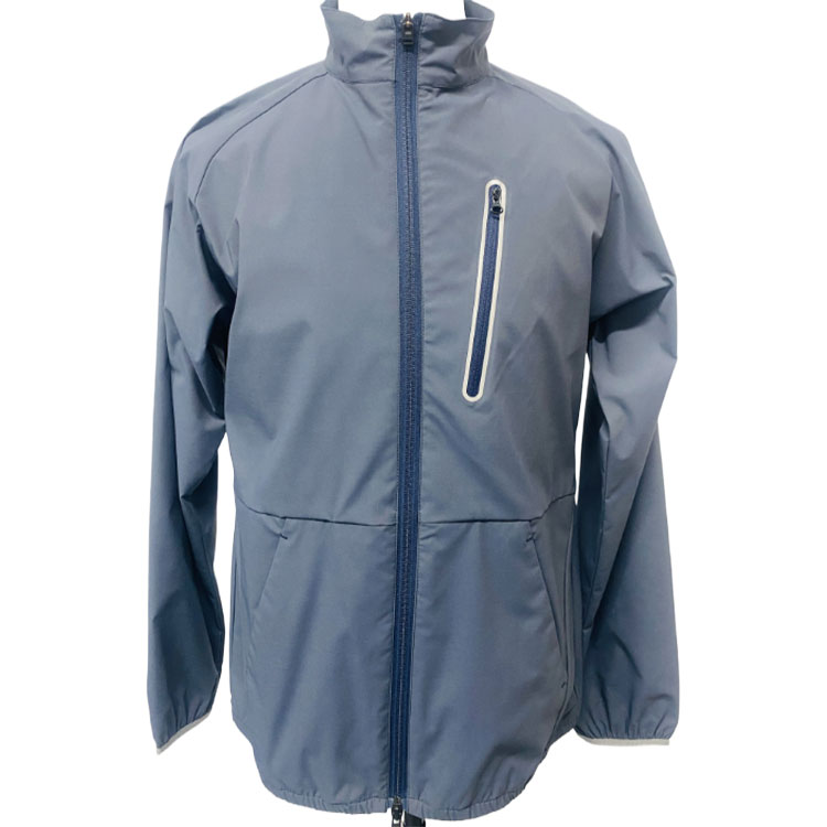 Deep Blue High-Neck Zipper Jacket for Outdoor Sports Fashion