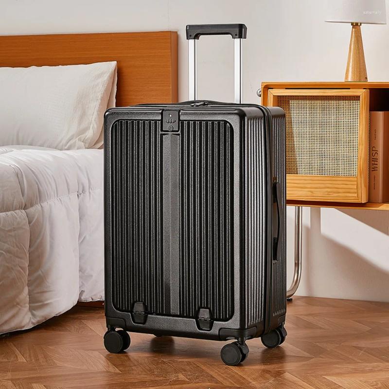 3 Suitcases Three Layer Composite PC Suitcase Carry On Rolg Lage With USB Port Boarding Cabin Cup Phone Holder 20 22 24 26 Inch 4