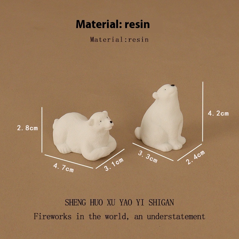DIY creative resin crafts ins mini cute polar bear micro landscape home decoration desktop small ornaments