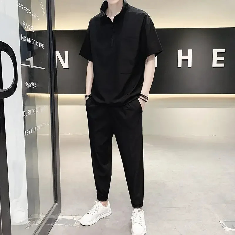 T Shirt Man Plain Tracksuit Sweatpants Pants Sets Sportswear Top No Mens Clothing Basic Sports Suits 5xl Trend Cool 240821