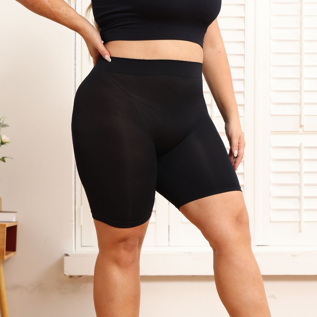 womens solid color seamless high waist and high elasticity shaping sports shorts body shaper tummy controlpn06