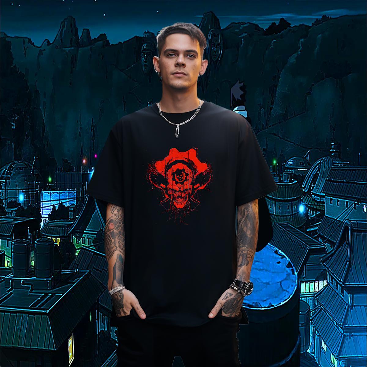 Free Shipping SKULL Tshirt for Man Woman 230g Cotton Men T Shirts Custom Print Oversized Casual Daily Wear Breathable Crew Neck Loose Tops