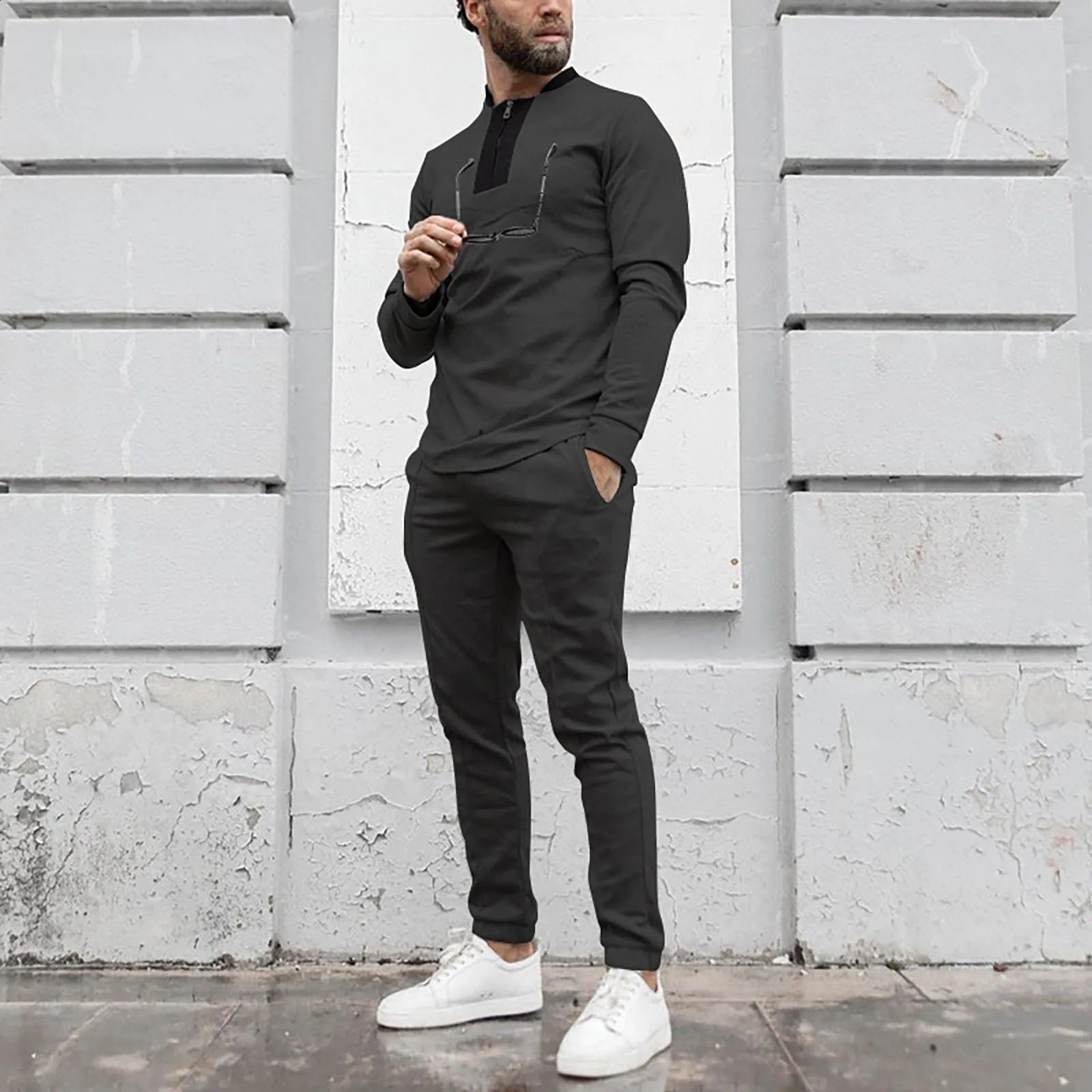 Autumn Mens Solid Color Sports Suit Fashion Casual Homecoming Guys Outfit Mens 3 Piece Suits Regular Fit Big Men Tuxedo 240821