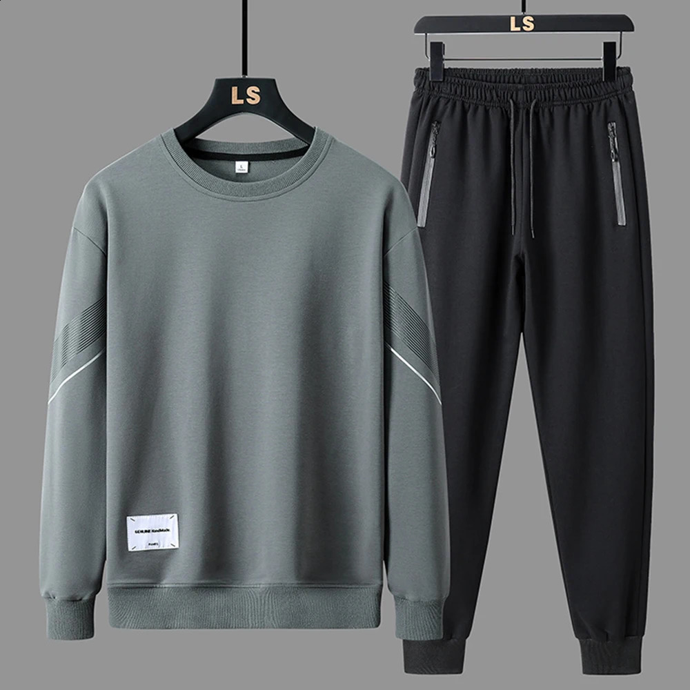Two Piece Flute Set Mens Long Sleeve T-shirtPants Casual Sportswear Sprots Mens M-5XL 240827