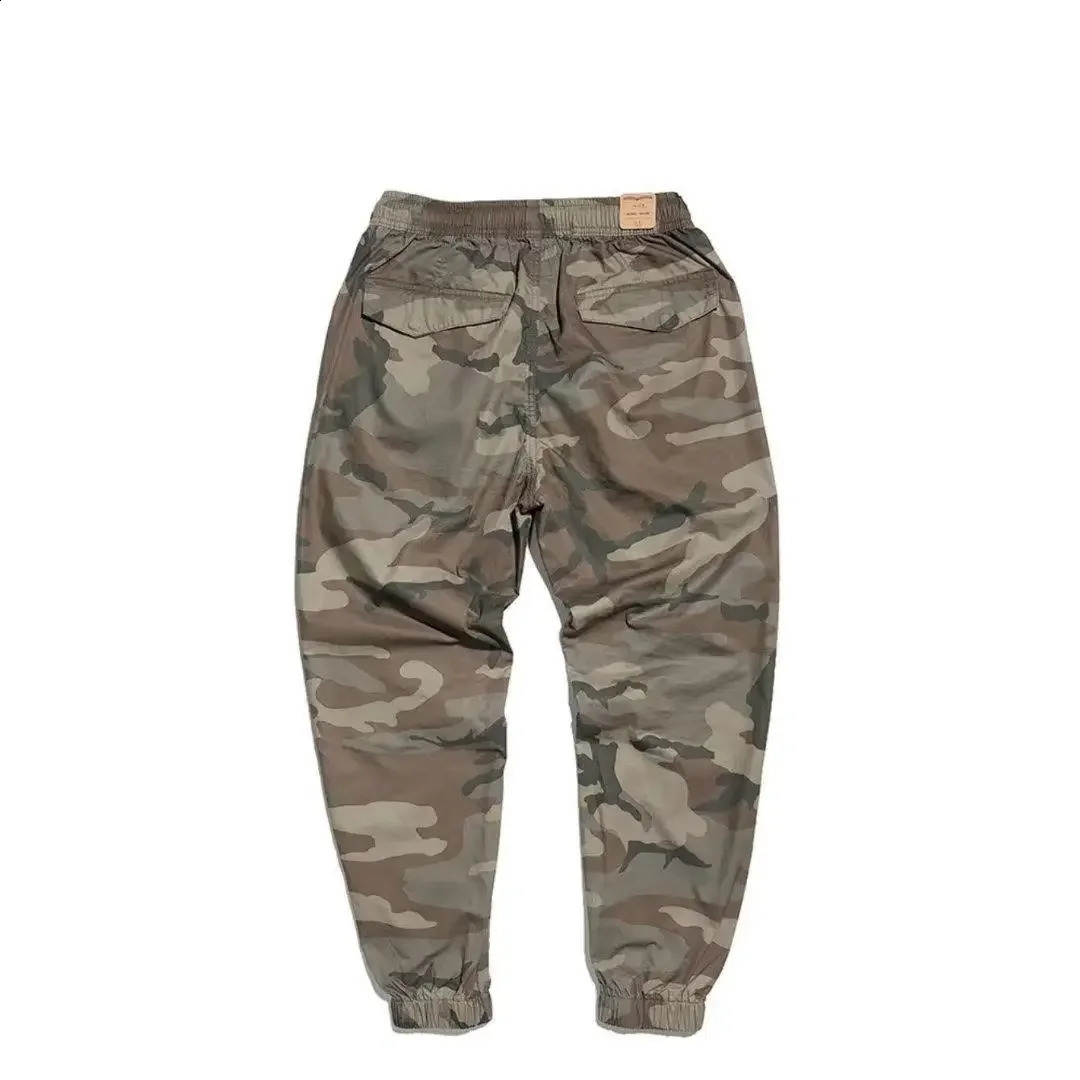 Summer thin breathable camouflage cargo pants for men loose fit elastic waist casual mens wear summer 240821